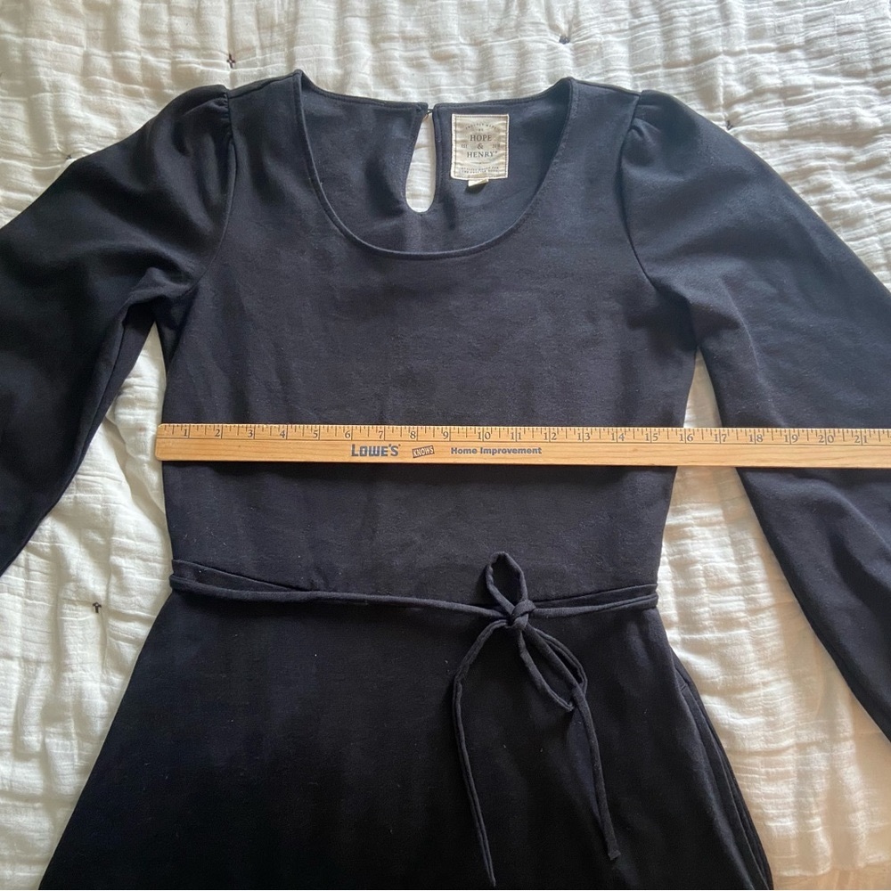 Hope & Henry Women’s Black Long-sleeve Dress. Organic Cotton, Maternity Friendly - Picture 11 of 14